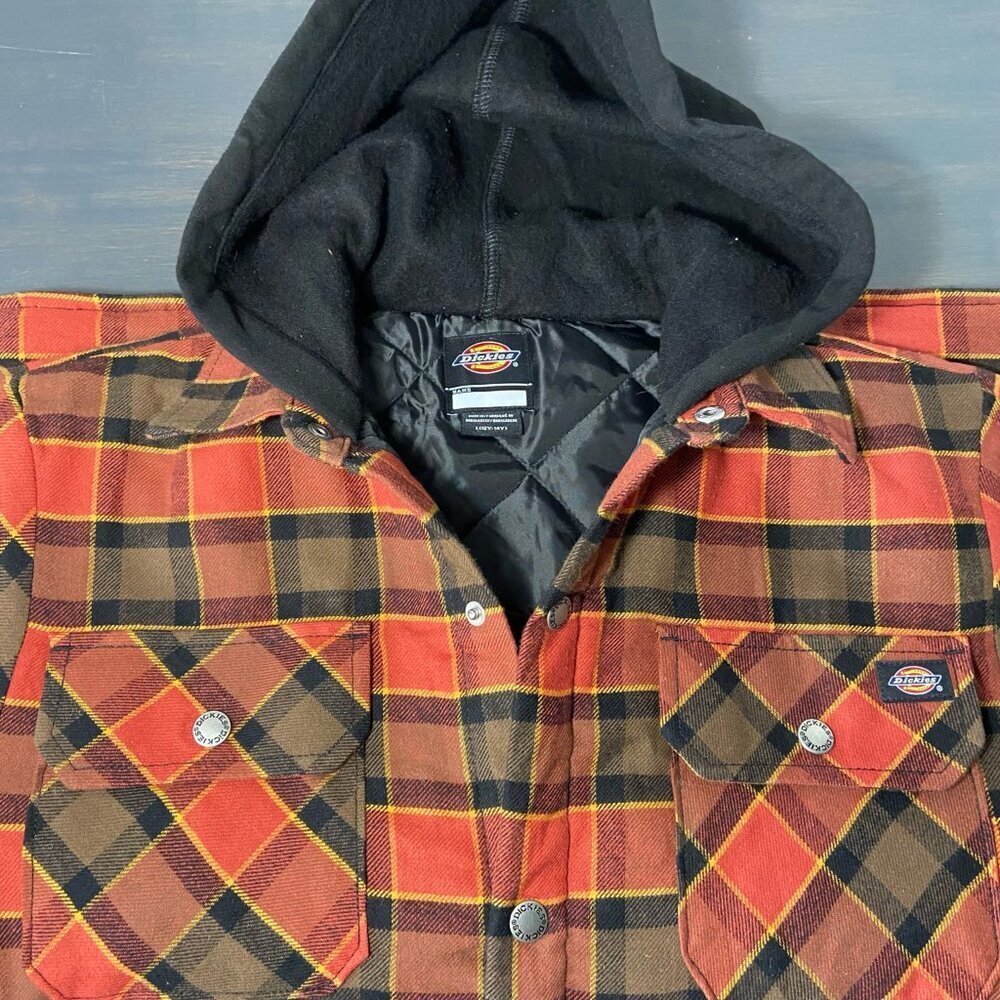 Dickies Hooded Quilted Flannel Plaid Jacket – Youth L (Fits Adult S) – NWT - Picture 2 of 9